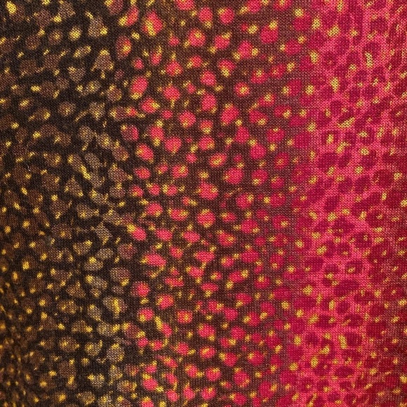 Chico’s CoziSoft Ombré Mix Dolman Knit Tee Animal Red Orange Brown Sz 1 US M - Picture 5 of 8